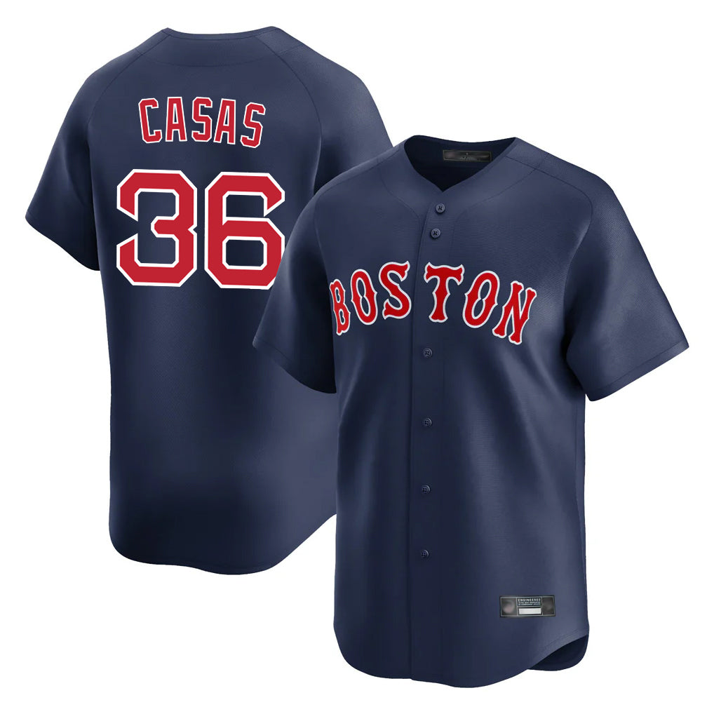 B.Red Sox #36 Triston Casas Player Navy Limited Home Game Qdoa Stitched Jerseys