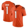 C.Bengals #1 Ja'Marr Chase Player Orange Vapor Untouchable Limited Home Game Qdoa Stitched Jerseys