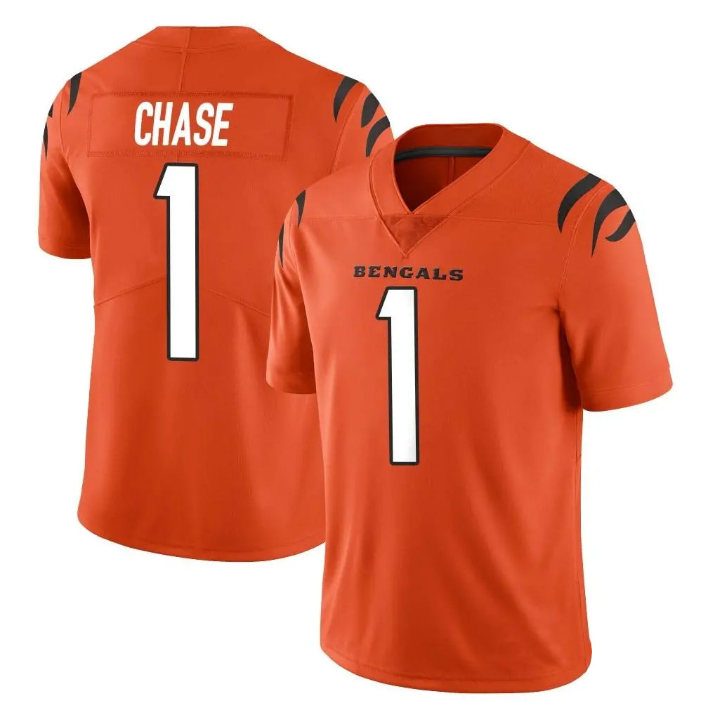 C.Bengals #1 Ja'Marr Chase Player Orange Vapor Untouchable Limited Home Game Qdoa Stitched Jerseys