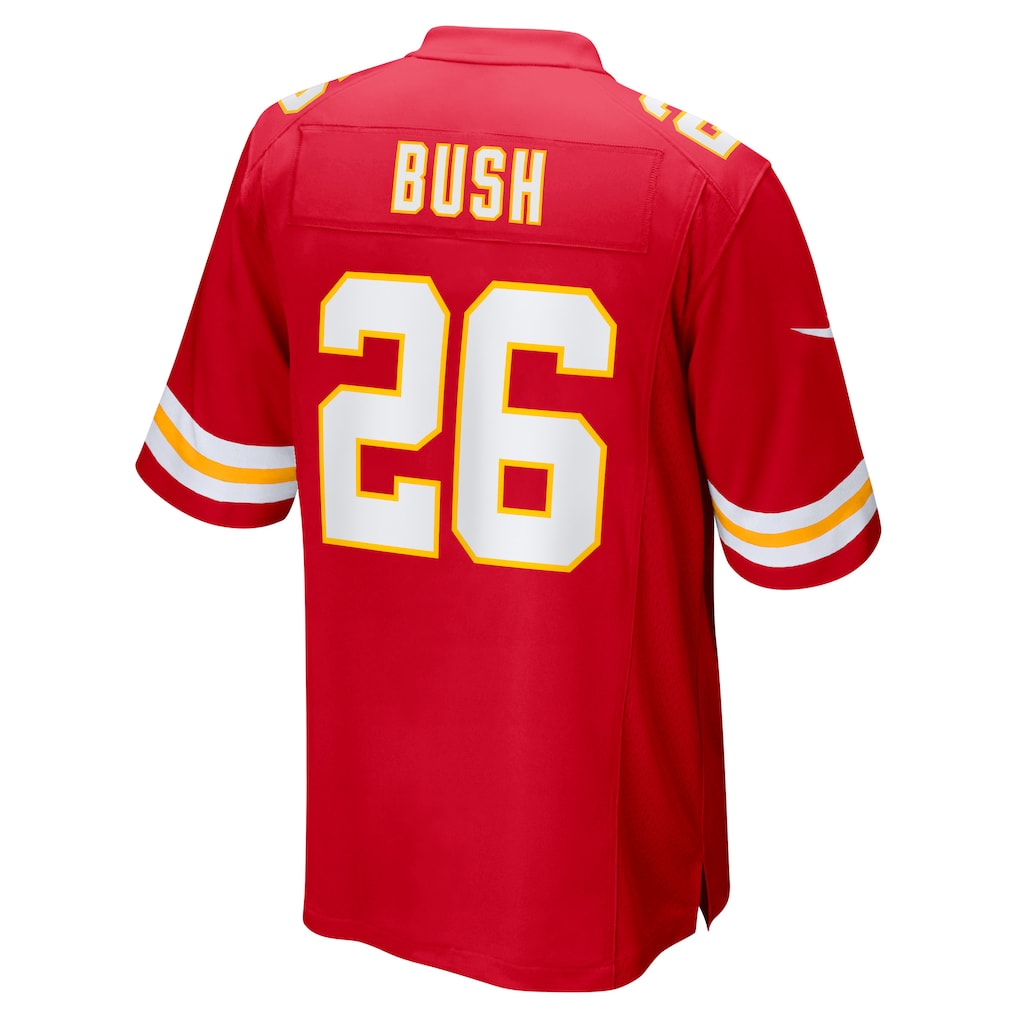 Qdoa KC.Chiefs #26 Deon Bush Red Game Player Jersey