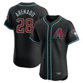 A.Diamondbacks #28 Nolan Arenado Player Black Limited Elite Home Game Qdoa Stitched Jerseys