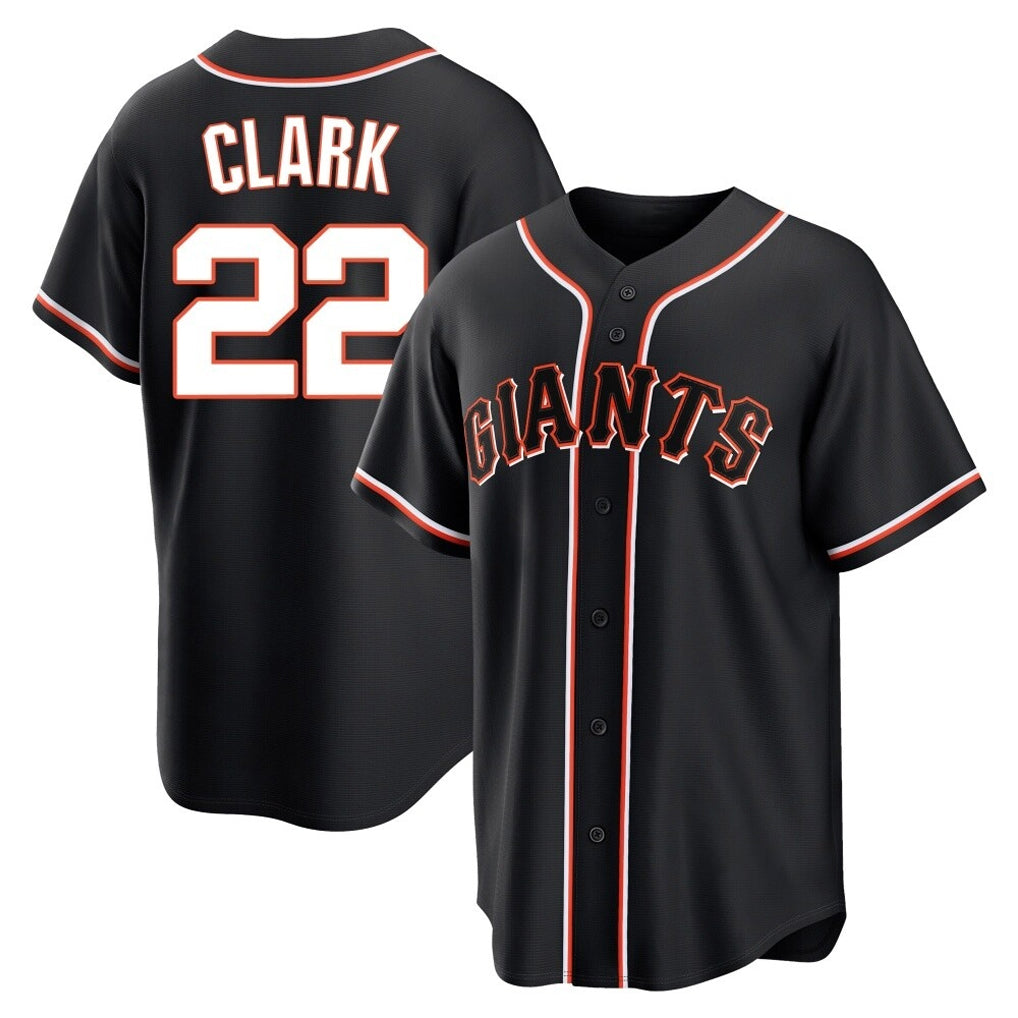 SF.Giants #22 Will Clark Player Black Fashion Out Home Limited Qdoa Stitched Jerseys