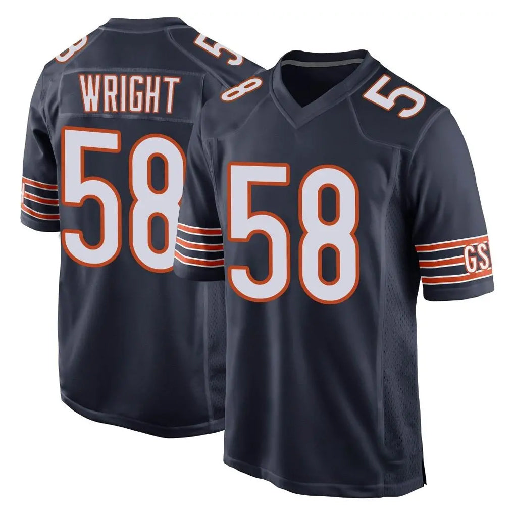 C.Bears #58 Darnell Wright Player Navy Home Game Qdoa Stitched Jerseys