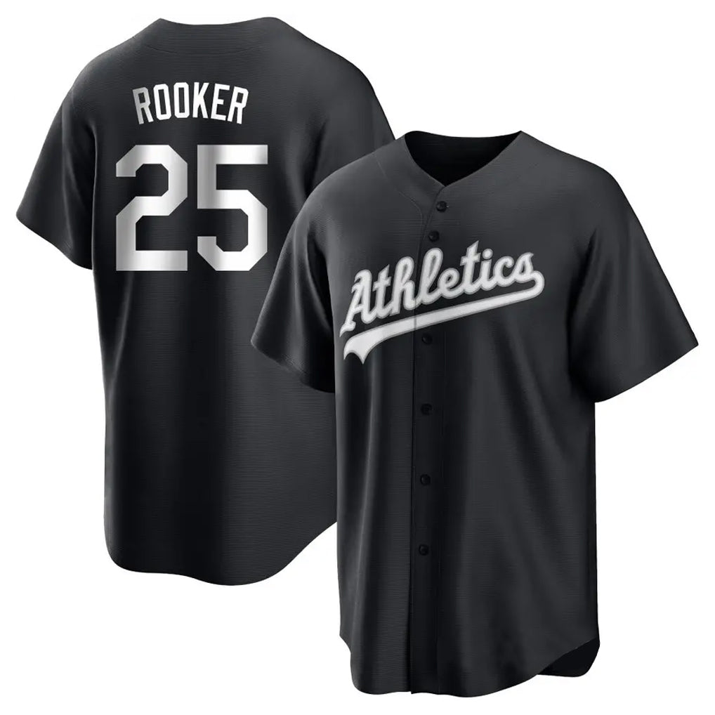 Athletics #25 Brent Rooker Player Black Fashion Home Game Qdoa Stitched Jerseys