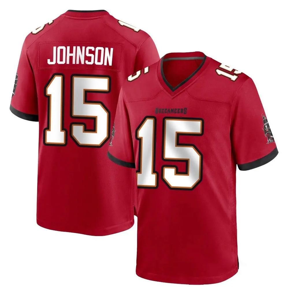 TB.Buccaneers #15 Tez Johnson Player Red Home Game Qdoa Stitched Jerseys