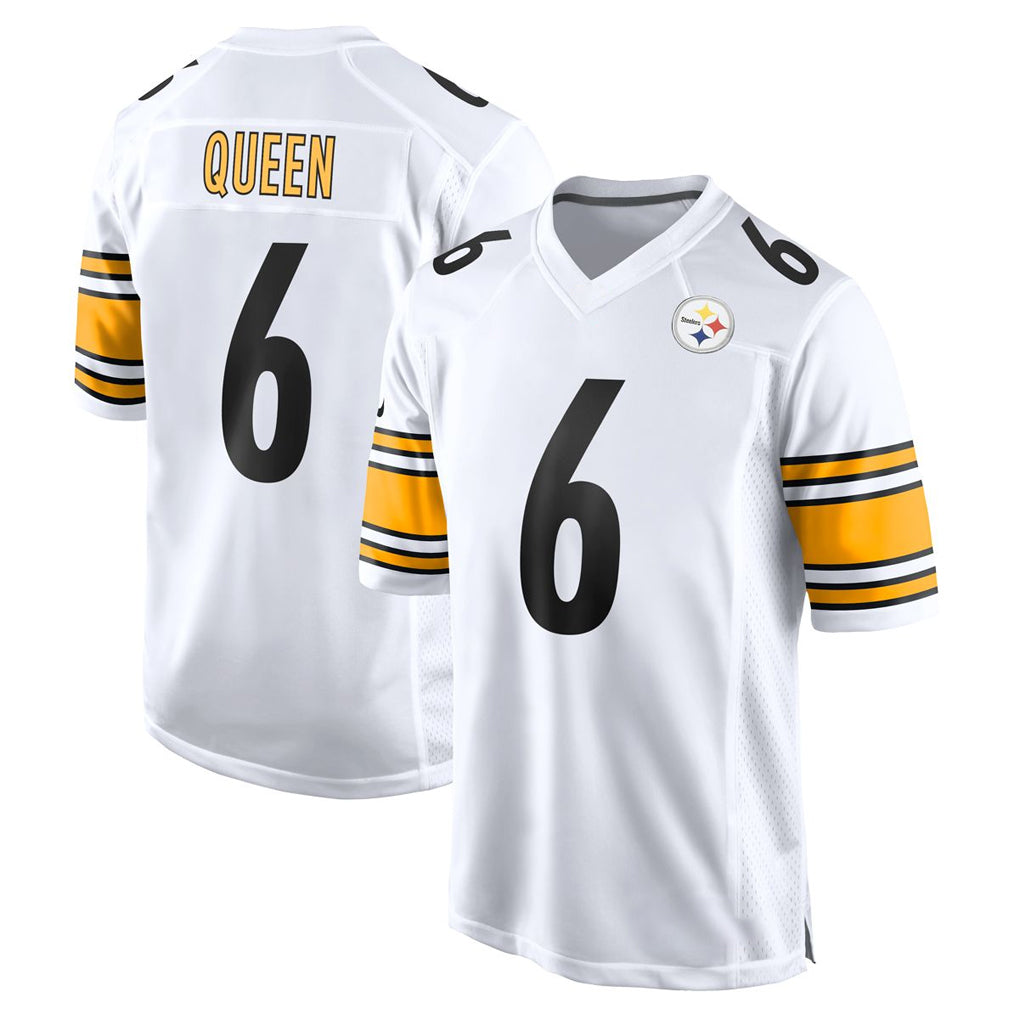 P.Steelers #6 Patrick Queen Player White Home Game Qdoa Stitched Jerseys