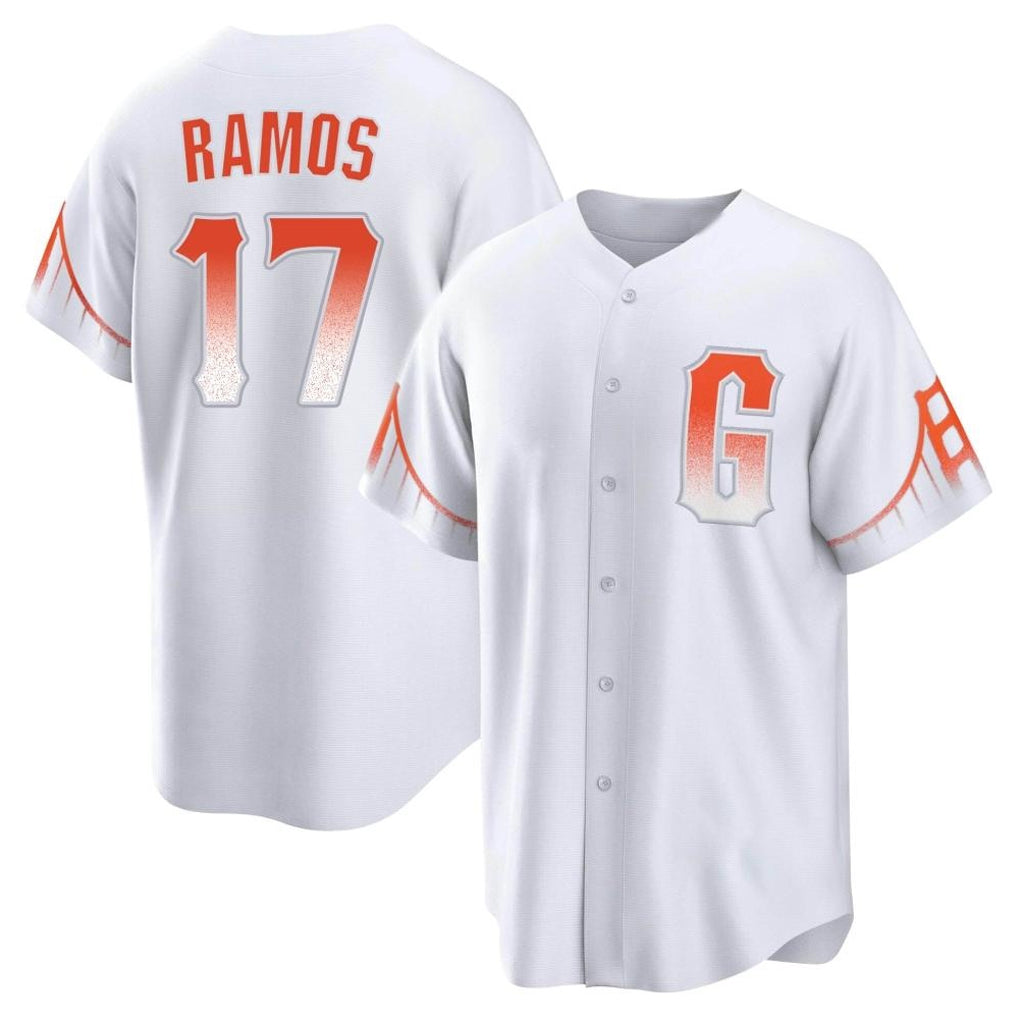 SF.Giants #17 Heliot Ramos Player White City Connect Home Game Qdoa Stitched Jerseys