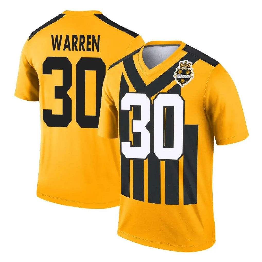 P.Steelers #30 Jaylen Warren Player Gold Legend Limited 1933 Throwback Performance Home Game Qdoa Stitched Jerseys