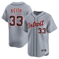 D.Tigers #33 Colt Keith Player Gray Home Limited Qdoa Stitched Jerseys
