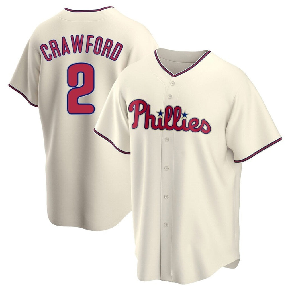 P.Phillies #2 Justin Crawford Player Cream Game Qdoa Stitched Jerseys