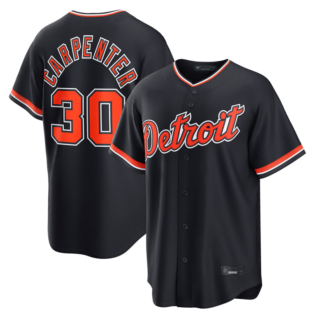 D.Tigers #30 Kerry Carpenter Player Navy Home Game Qdoa Stitched Jerseys