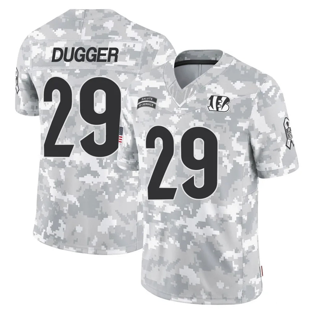 C.Bengals #29 Kyle Dugger Player Arctic Camo Salute to Service Limited Qdoa Stitched Jerseys