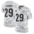 C.Bengals #29 Kyle Dugger Player Arctic Camo Salute to Service Limited Qdoa Stitched Jerseys