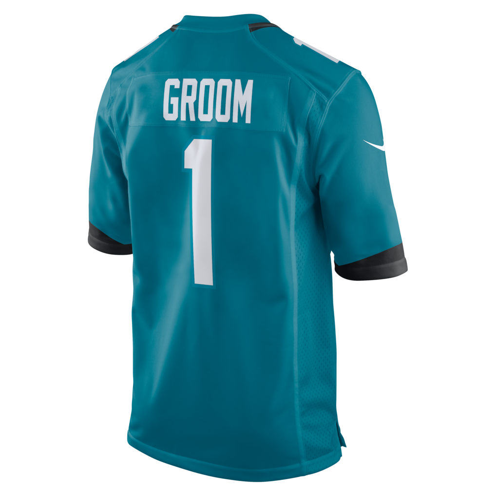 Qdoa J.Jaguars #1 Groom Teal Game Jersey