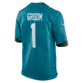 Qdoa J.Jaguars #1 Groom Teal Game Jersey