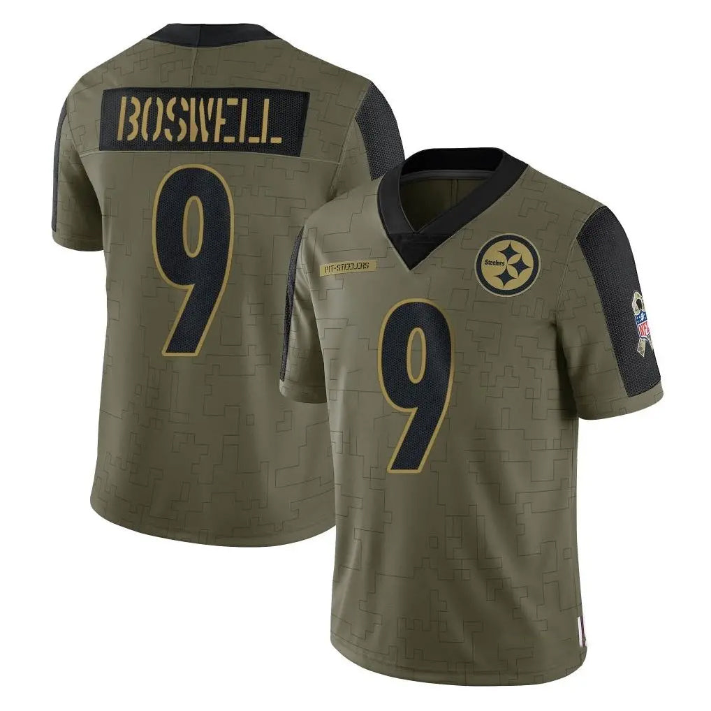 P.Steelers #9 Chris Boswell Player Olive Salute To Service Limited Game Qdoa Stitched Jerseys