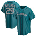 S.Mariners #29 Cal Raleigh Player Teal Home Game Qdoa Stitched Jerseys