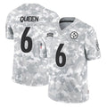 P.Steelers #6 Patrick Queen Player Arctic Camo Limited Salute To Service Home Game Qdoa Stitched Jerseys