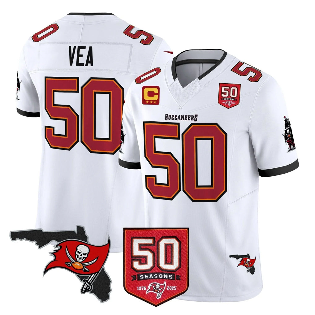 TB.Buccaneers #50 Vita Vea Player White Limited 2026 Season Vapor F.U.S.E. Home Game Qdoa Stitched Jerseys