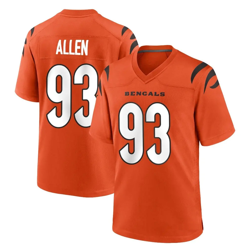 C.Bengals #93 Jonathan Allen Player Orange Home Game Qdoa Stitched Jerseys