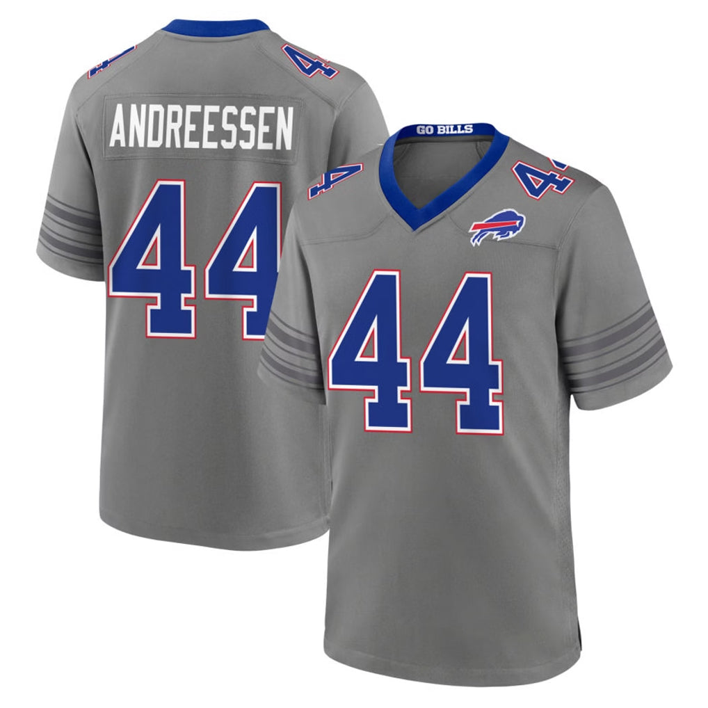 B.Bills #44 Joe Andreessen Player Gray Nickel City Home Game Qdoa Stitched Jerseys