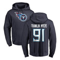 T.Titans #91 John Franklin-Myers Player Navy Logo Pullover Hoodies Home Game Qdoa Stitched Jerseys