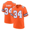 D.Broncos #34 JL Skinner Player Orange Alternate Collection Throwback Game Qdoa Stitched Jerseys