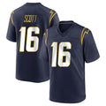 LA.Chargers #16 J.K. Scott Player Navy Home Game Qdoa Stitched Jerseys