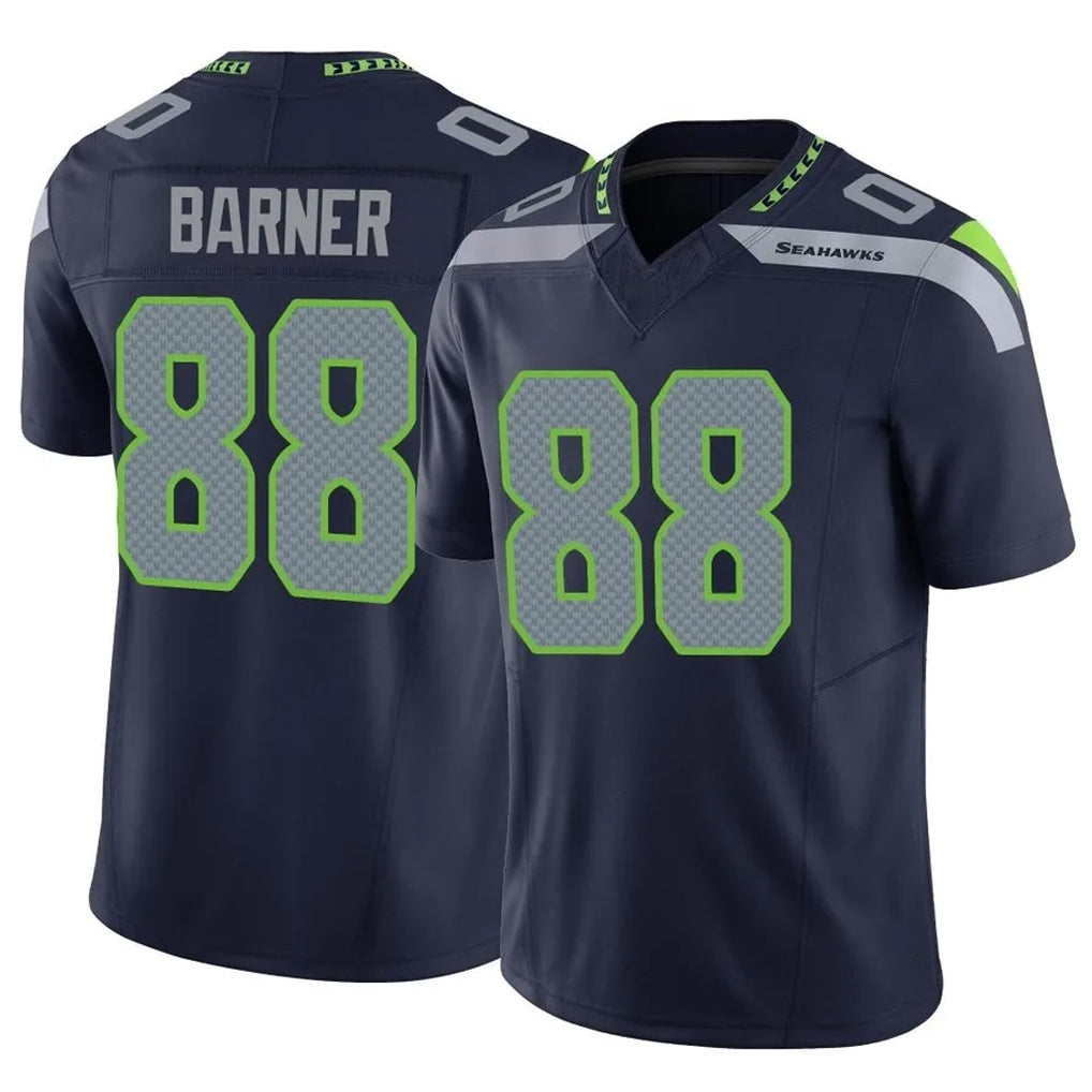 S.Seahawks #88 AJ Barner Player Navy Limited Vapor F.U.S.E. Home Game Qdoa Stitched Jerseys