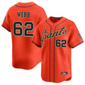 SF.Giants #62 Logan Webb Player Orange Home Limited Qdoa Stitched Jerseys