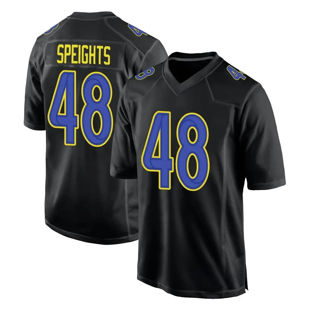 LA.Rams #48 Omar Speights Player Black Fashion Limited Home Game Qdoa Stitched Jerseys