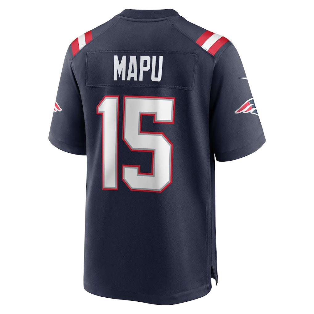 Qdoa NE.Patriots #15 Marte Mapu Navy Game Retired Player Jersey