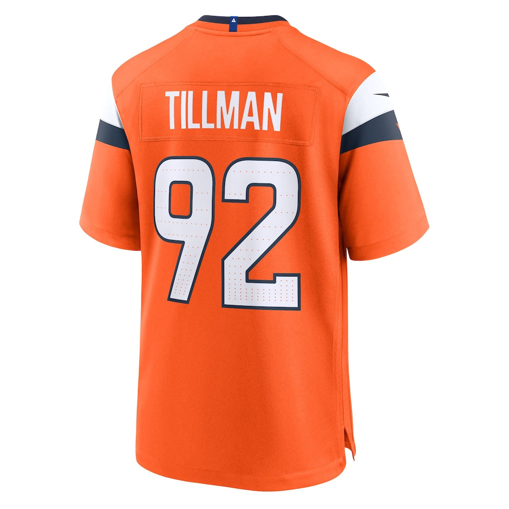 Qdoa D.Broncos #92 Dondrea Tillman Orange Team Game Jersey