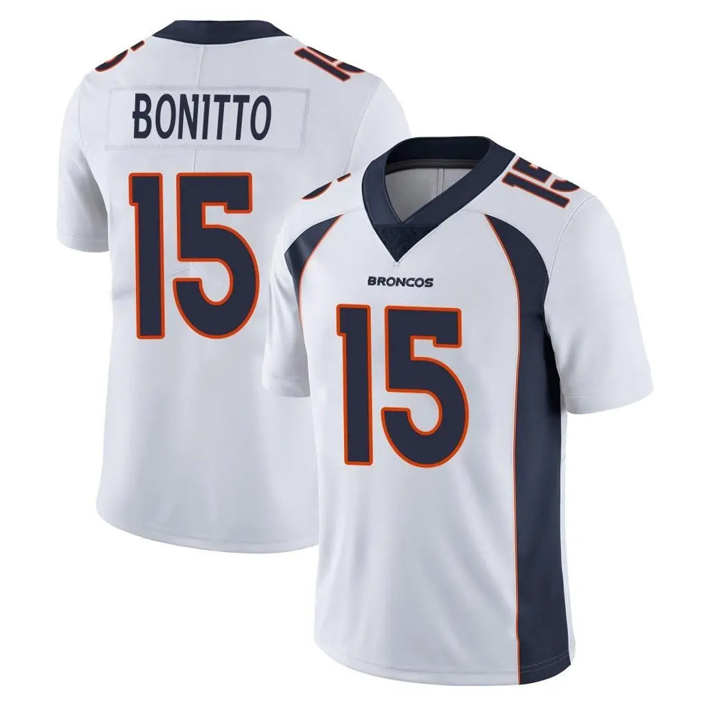 D.Broncos #15 Nik Bonitto Player White Vapor Untouchable Limited Home Game Qdoa Stitched Jerseys