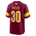 Qdoa W.Commanders #30 Austin Ekeler Burgundy Game Jersey