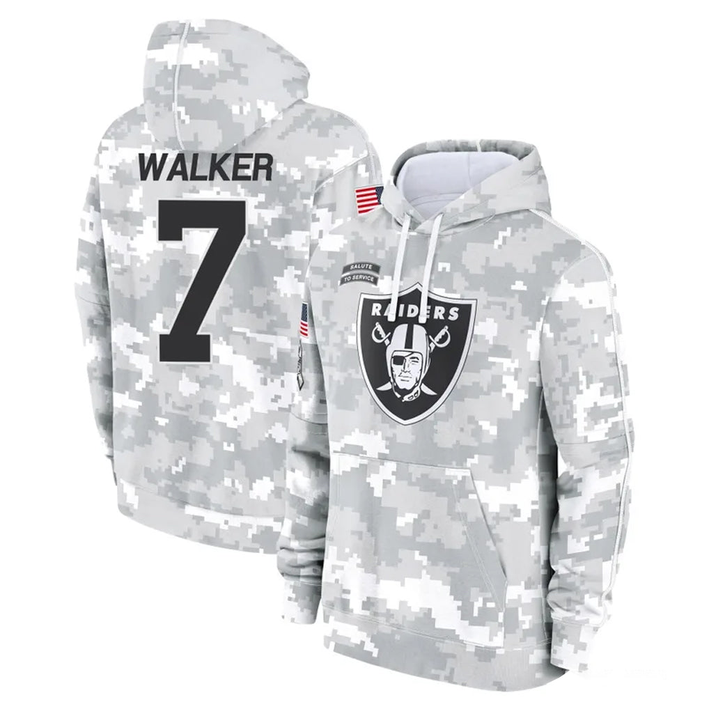 LV.Raiders #7 Quay Walker Player Arctic Camo Salute to Service Hoodies Limited Game Qdoa Stitched Jerseys