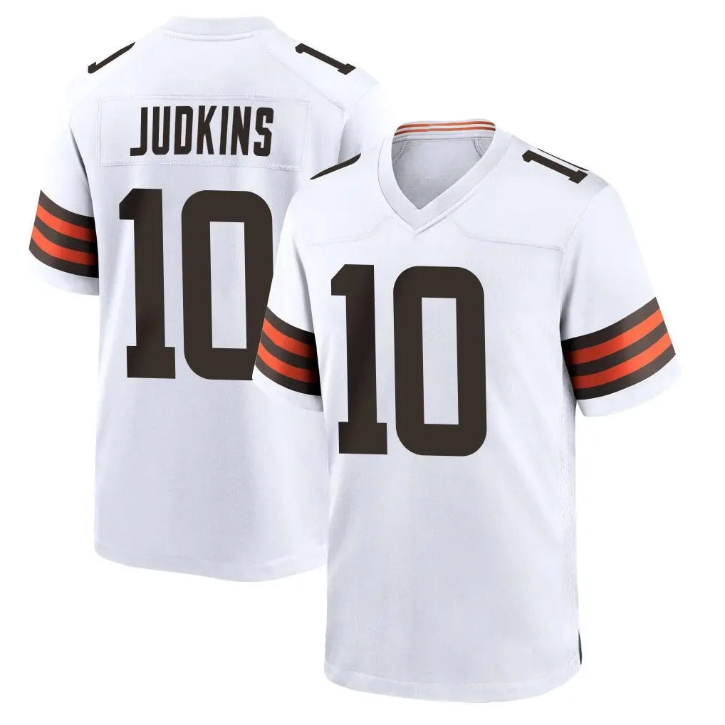 C.Browns #10 Quinshon Judkins Player White Home Game Qdoa Stitched Jerseys