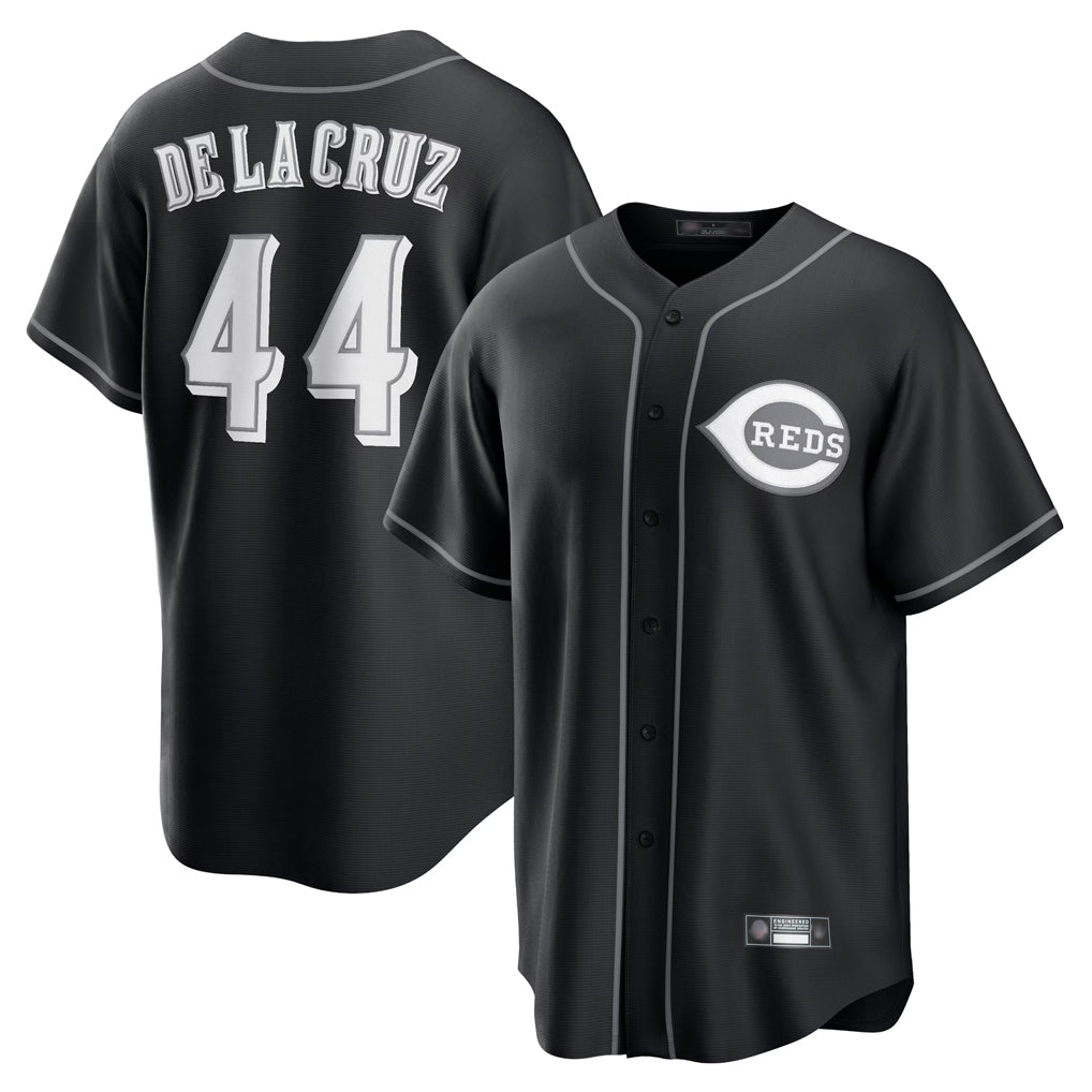 C.Reds #44 Elly De La Cruz Player Black Home Game Qdoa Stitched Jerseys