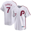 P.Phillies #7 Trea Turner Player White Cooperstown Collection Limited Home Qdoa Stitched Jerseys