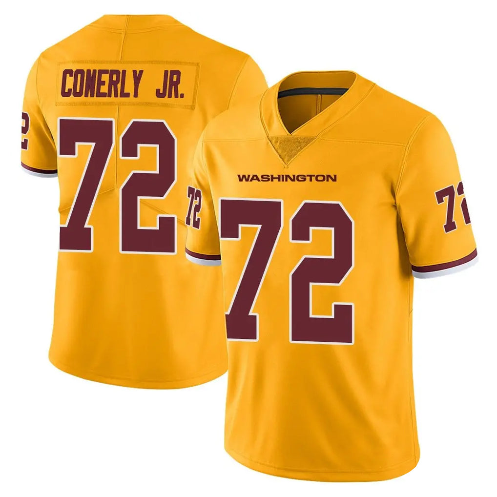W.Commanders #72 Josh Conerly Jr. Player Gold Limited Color Rush Home Game Qdoa Stitched Jerseys