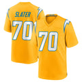 LA.Chargers #70 Rashawn Slater Player Gold Home Game Qdoa Stitched Jerseys