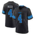 D.Lions #4 D.J. Reed Player Black Alternate Home Game Qdoa Stitched Jerseys
