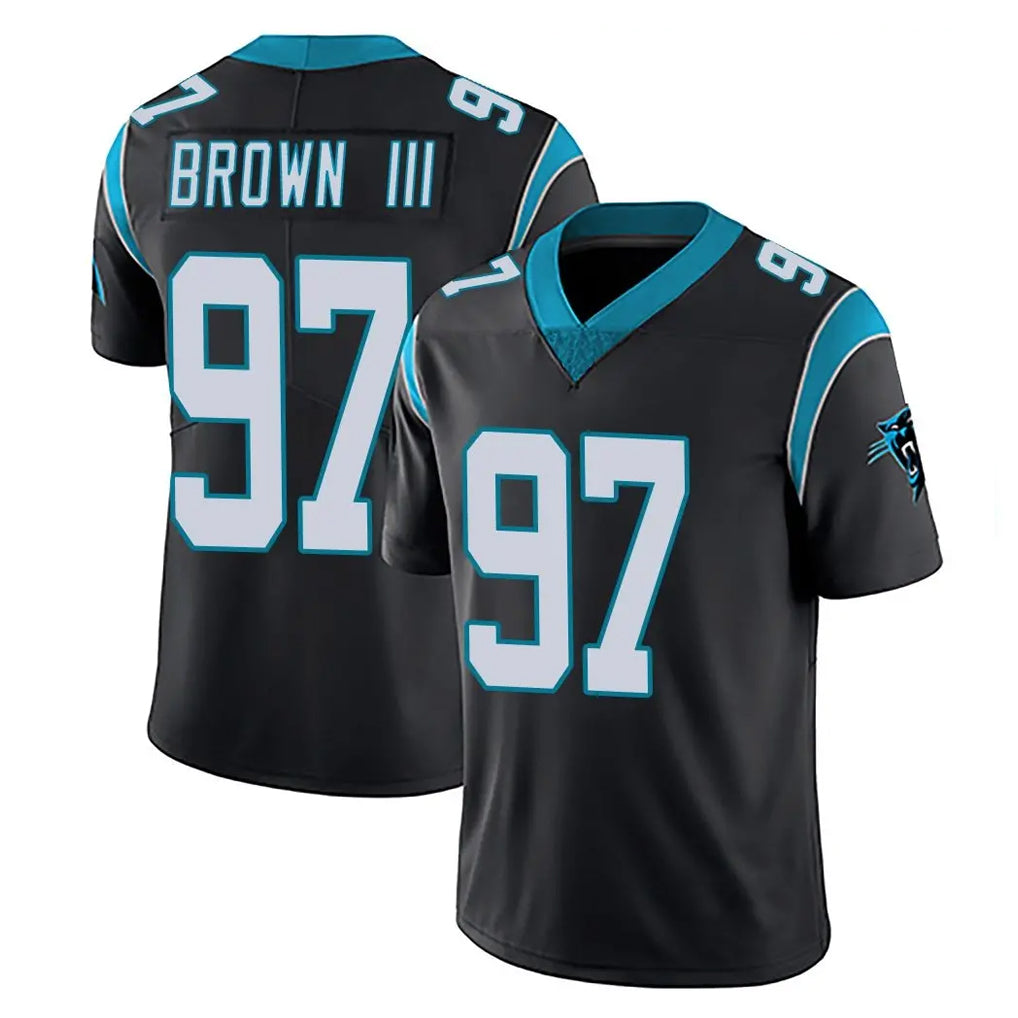 C.Panthers #97 Bobby Brown III Player Black Vapor Untouchable Limited Game Qdoa Stitched Jerseys