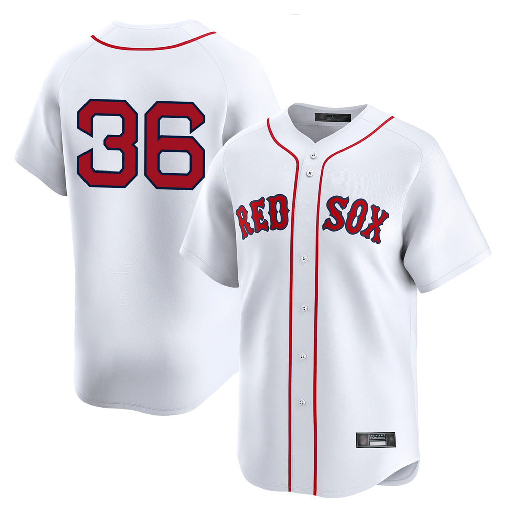 B.Red Sox #36 Triston Casas Player White Limited Home Game Qdoa Stitched Jerseys