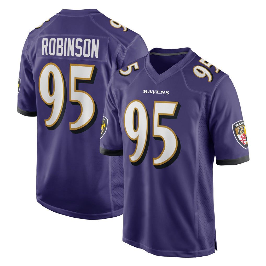 B.Ravens #95 Tavius Robinson Player Purple Home Game Qdoa Stitched Jerseys