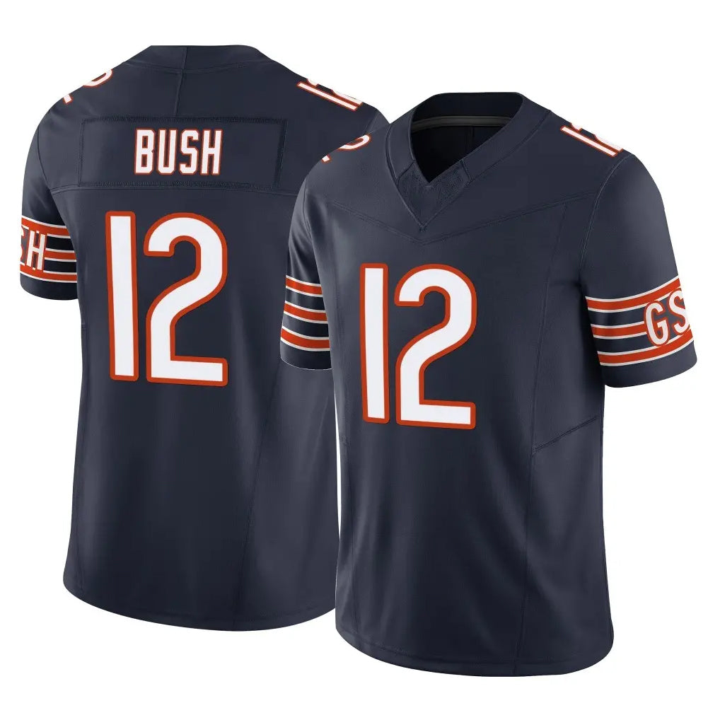 C.Bears #12 Devin Bush Player Navy Vapor F.U.S.E. Limited Home Game Qdoa Stitched Jerseys