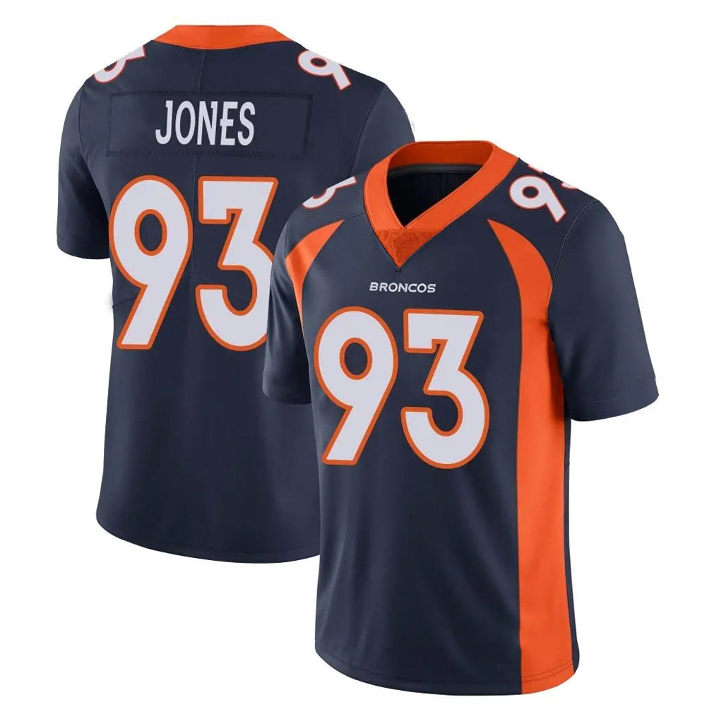 D.Broncos #93 D.J. Jones Player Navy Vapor Untouchable Limited Game Qdoa Stitched Jerseys