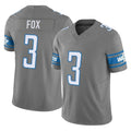 D.Lions #3 Jack Fox Player Gray Vapor F.U.S.E. Limited Home Game Qdoa Stitched Jerseys