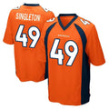 D.Broncos #49 Alex Singleton Player Orange Color Home Game Qdoa Stitched Jerseys