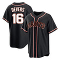 SF.Giants #16 Rafael Devers Player Black Fashion Out Home Limited Qdoa Stitched Jerseys